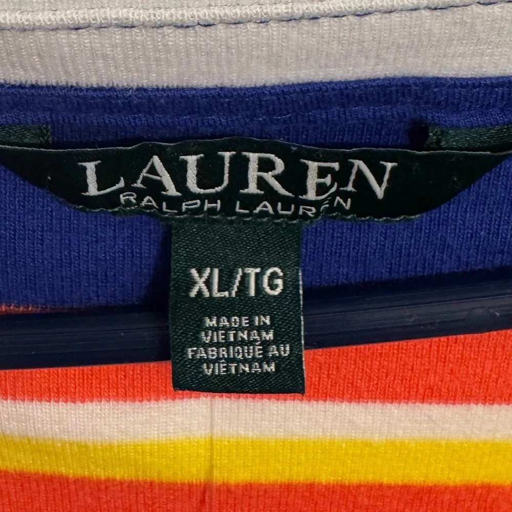BRAND NEW Lauren Ralph Lauren's slim-fitting  midi dress size XL blue coral NWT - Picture 11 of 15